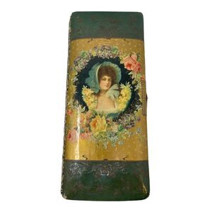 1900s Victorian Celluloid Elongated Cabinet Card Photo Album Brass Clasp 15 page